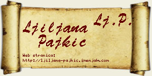 Ljiljana Pajkić vizit kartica